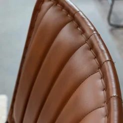 Made in Meubles Chaise<Chaise en cuir marron Nuria (lot de 2)