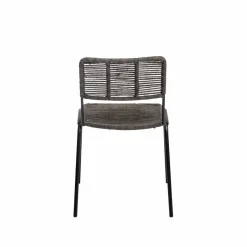 Made in Meubles Chaise<Chaise en métal et corde grise Emilia (lot de 2)