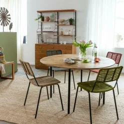 Made in Meubles Chaise<Chaise en métal et corde grise Emilia (lot de 2)