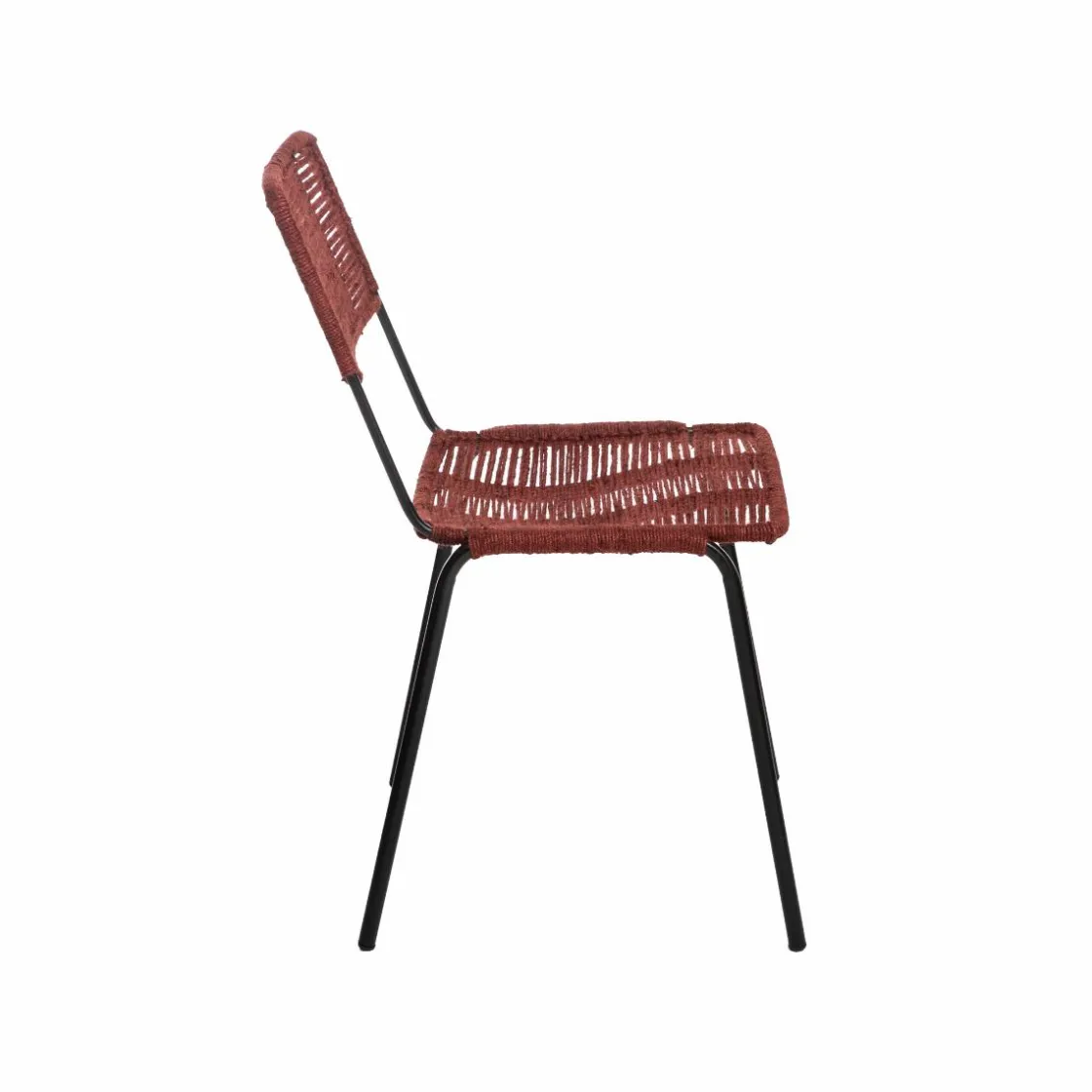 Made in Meubles Chaise<Chaise en métal et corde rouge Emilia (lot de 2)