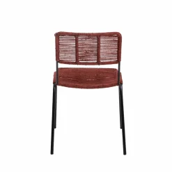 Made in Meubles Chaise<Chaise en métal et corde rouge Emilia (lot de 2)