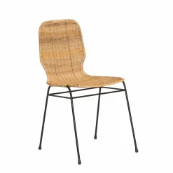 Made in Meubles Chaise<Chaise en métal et rotin Minal (lot de 2)