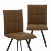 Made in Meubles Chaise<Chaise en polyester marron Nino (lot de 2)