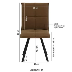 Made in Meubles Chaise<Chaise en polyester marron Nino (lot de 2)