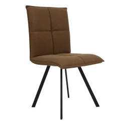 Made in Meubles Chaise<Chaise en polyester marron Nino (lot de 2)