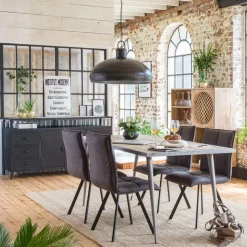 Made in Meubles Chaise<Chaise en polyester noir Nino (lot de 2)