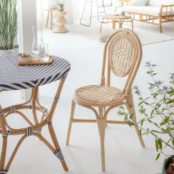 Made in Meubles Chaise<Chaise en rotin bistrot Nohan (lot de 2)