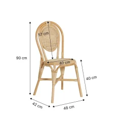 Made in Meubles Chaise<Chaise en rotin bistrot Nohan (lot de 2)