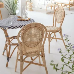 Made in Meubles Chaise<Chaise en rotin bistrot Nohan (lot de 2)