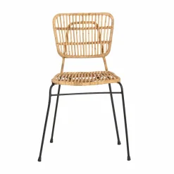 Made in Meubles Chaise<Chaise en rotin et en métal Sélina (lot de 2)