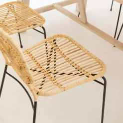 Made in Meubles Chaise<Chaise en rotin et en métal Sélina (lot de 2)