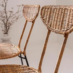 Made in Meubles Chaise<Chaise en rotin et en métal Leila (lot de 2)