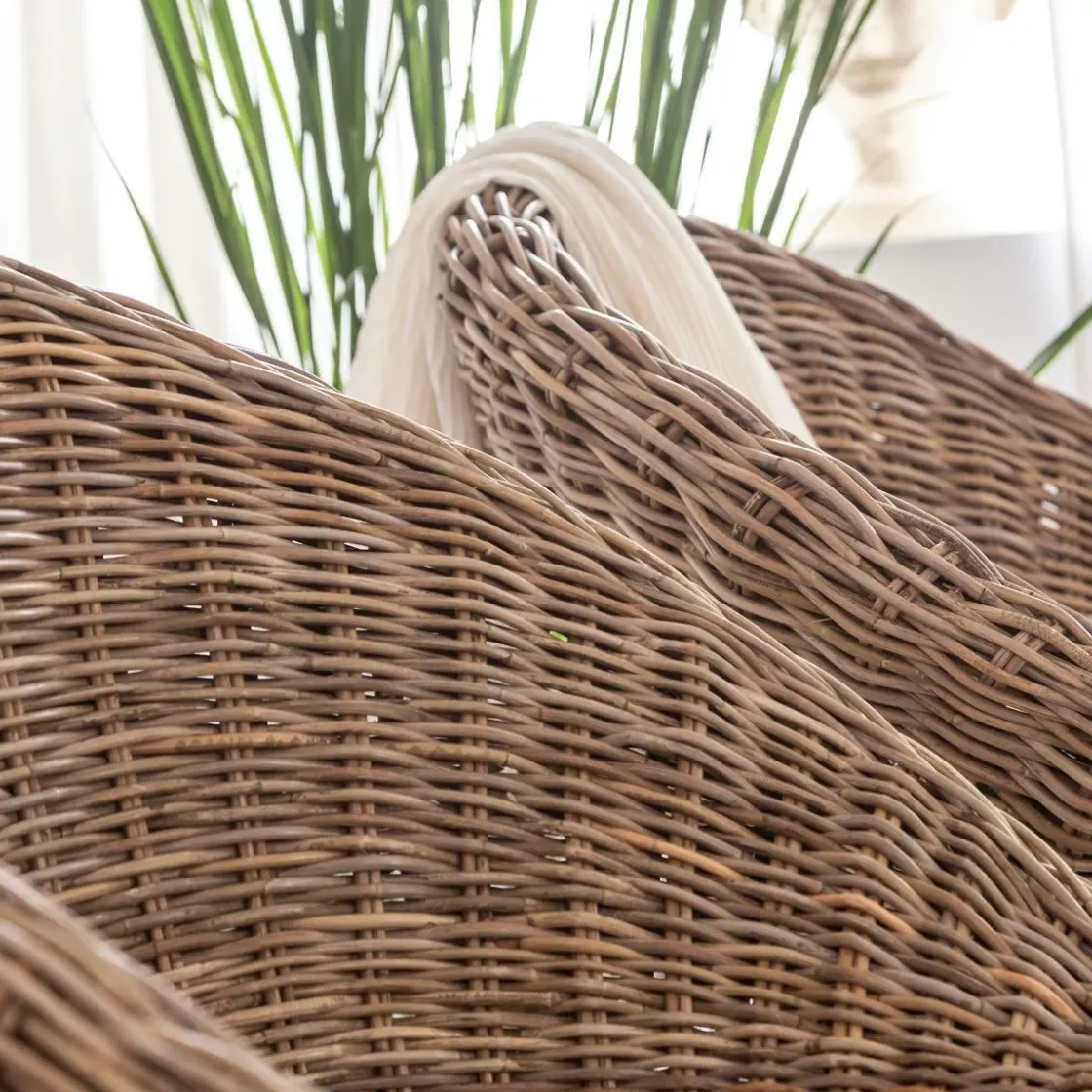 Made in Meubles Chaise<Chaise en rotin et métal Amael (lot de 2)