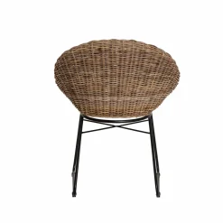 Made in Meubles Chaise<Chaise en rotin et métal Amael (lot de 2)