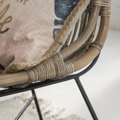 Made in Meubles Chaise<Chaise en rotin et métal Rattan (lot de 2)