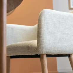 Made in Meubles Chaise<Chaise en tissu beige Solène (lot de 2)