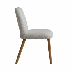 Made in Meubles Chaise<Chaise en tissu bouclette blanche Ayse (lot de 2)