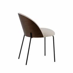 Made in Meubles Chaise<Chaise en tissu écru et métal Nyssa (lot de 2)