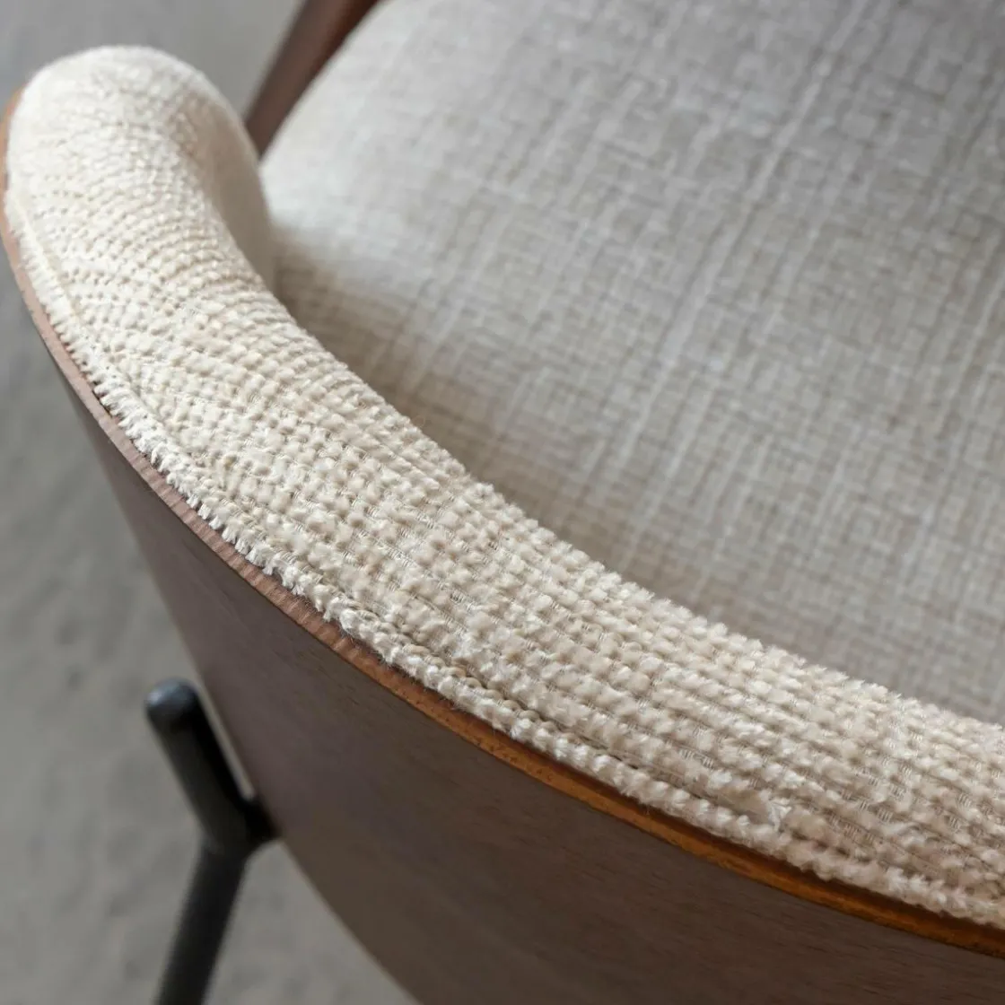 Made in Meubles Chaise<Chaise en tissu écru et métal Nyssa (lot de 2)