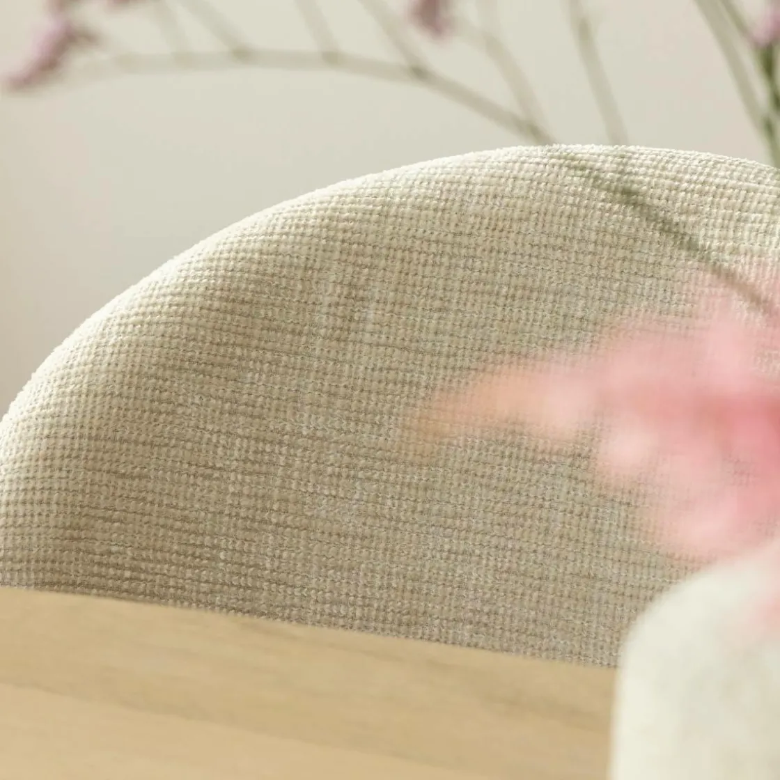 Made in Meubles Chaise<Chaise en tissu écru et pieds en métal Ondine (lot de 2)