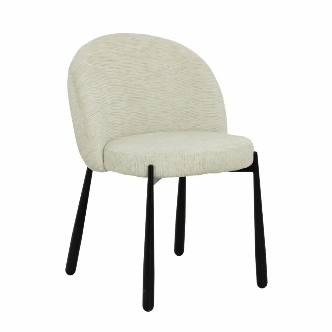 Made in Meubles Chaise<Chaise en tissu écru et pieds en métal Ondine (lot de 2)