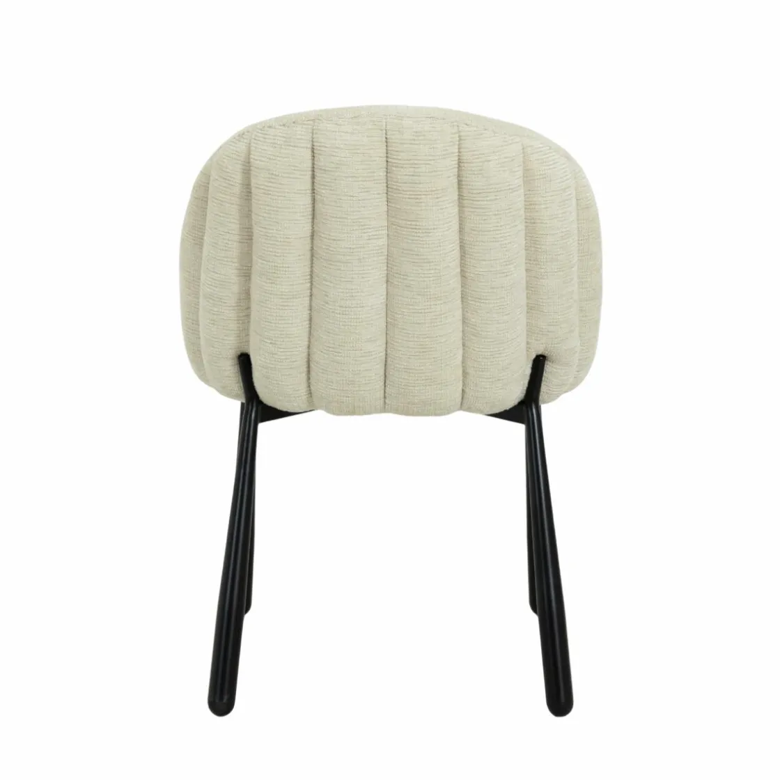 Made in Meubles Chaise<Chaise en tissu écru et pieds en métal Ondine (lot de 2)