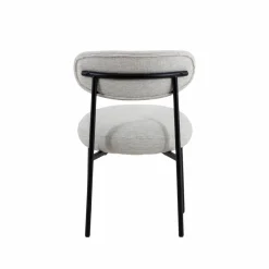 Made in Meubles Chaise<Chaise en tissu écru et pieds en métal noir Janis (lot de 2)