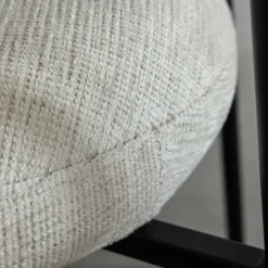 Made in Meubles Chaise<Chaise en tissu écru et pieds en métal noir Janis (lot de 2)