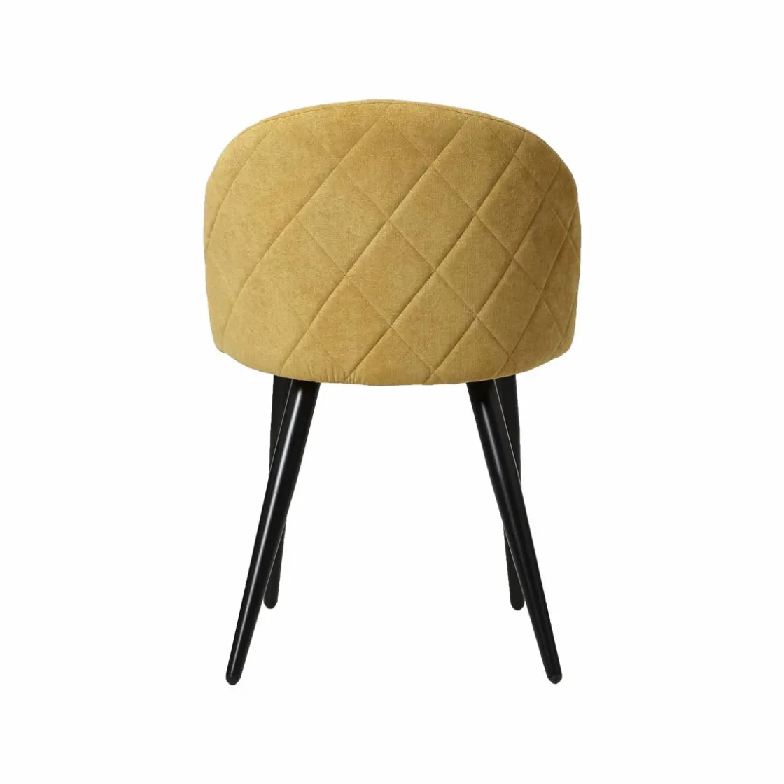 Made in Meubles Chaise<Chaise en tissu jaune moutarde et métal Jasmine (lot de 2)