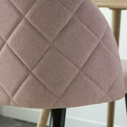 Made in Meubles Chaise<Chaise en tissu rose pâle et métal Jasmine (lot de 2)