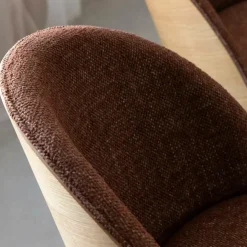 Made in Meubles Chaise<Chaise en tissu terracotta et bois clair Nyssa (lot de 2)