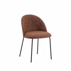 Made in Meubles Chaise<Chaise en tissu terracotta et bois clair Nyssa (lot de 2)