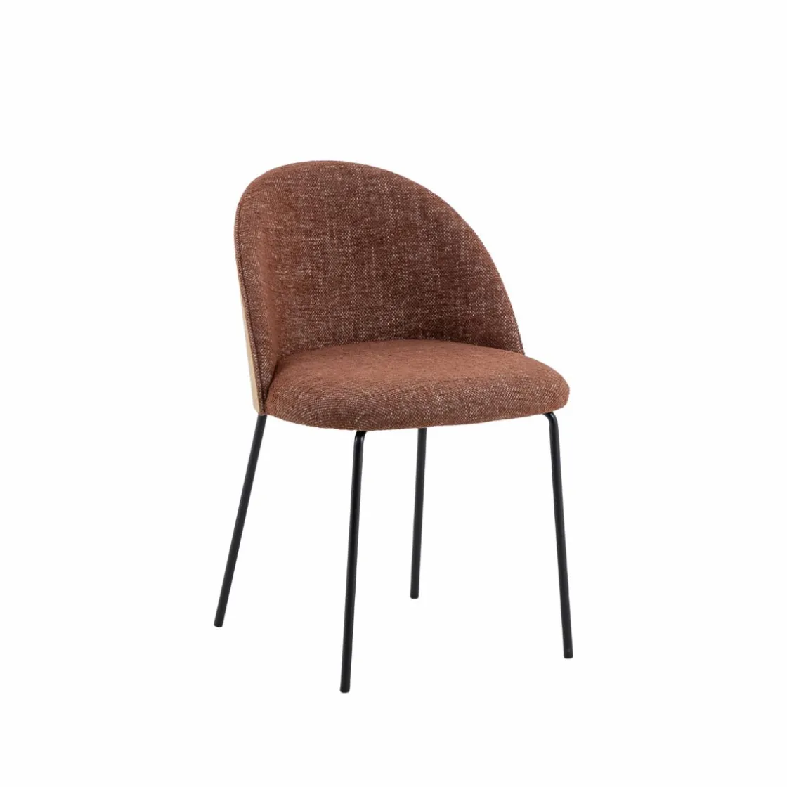 Made in Meubles Chaise<Chaise en tissu terracotta et bois clair Nyssa (lot de 2)