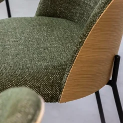 Made in Meubles Chaise<Chaise en tissu vert et bois clair Nyssa (lot de 2)