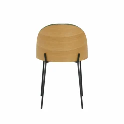 Made in Meubles Chaise<Chaise en tissu vert et bois clair Nyssa (lot de 2)