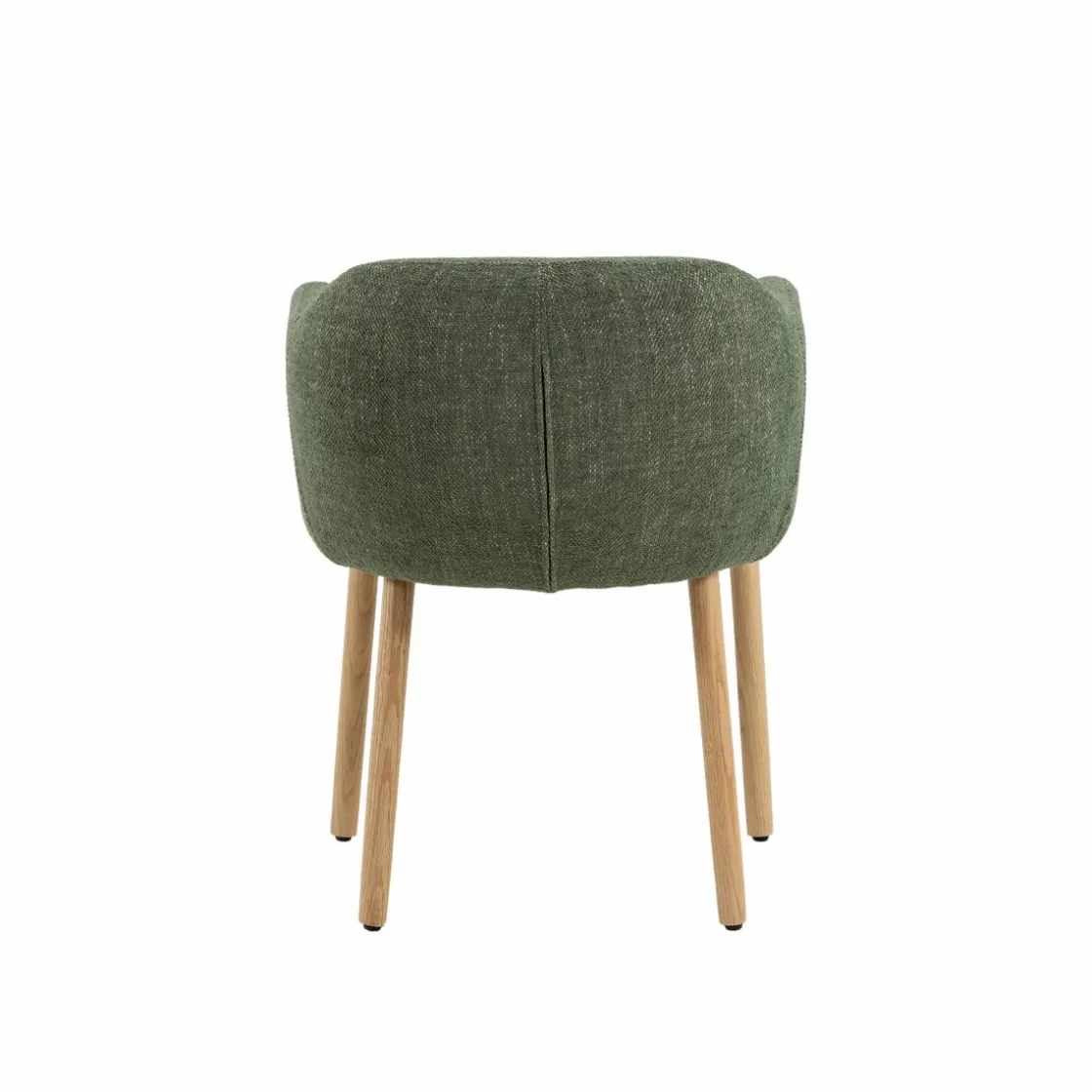 Made in Meubles Chaise<Chaise en tissu vert et pieds en bois Solène (lot de 2)