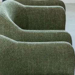 Made in Meubles Chaise<Chaise en tissu vert et pieds en bois Solène (lot de 2)