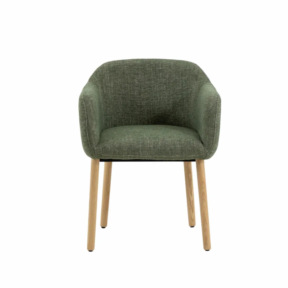 Made in Meubles Chaise<Chaise en tissu vert et pieds en bois Solène (lot de 2)