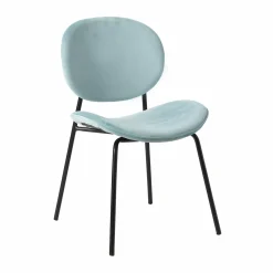 Made in Meubles Chaise<Chaise en velours bleu turquoise Sohane (lot de 2)