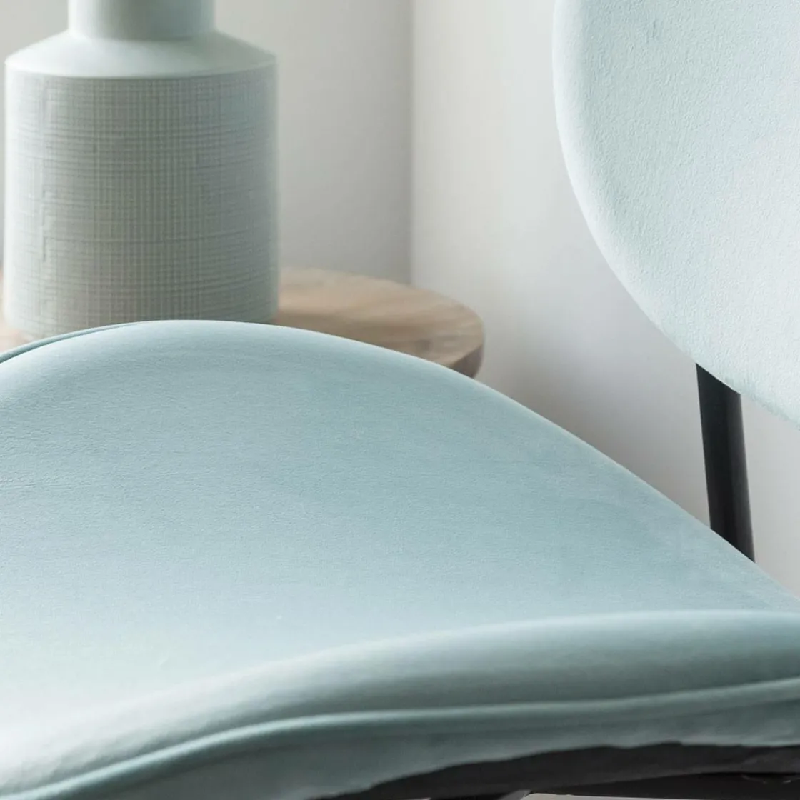 Made in Meubles Chaise<Chaise en velours bleu turquoise Sohane (lot de 2)