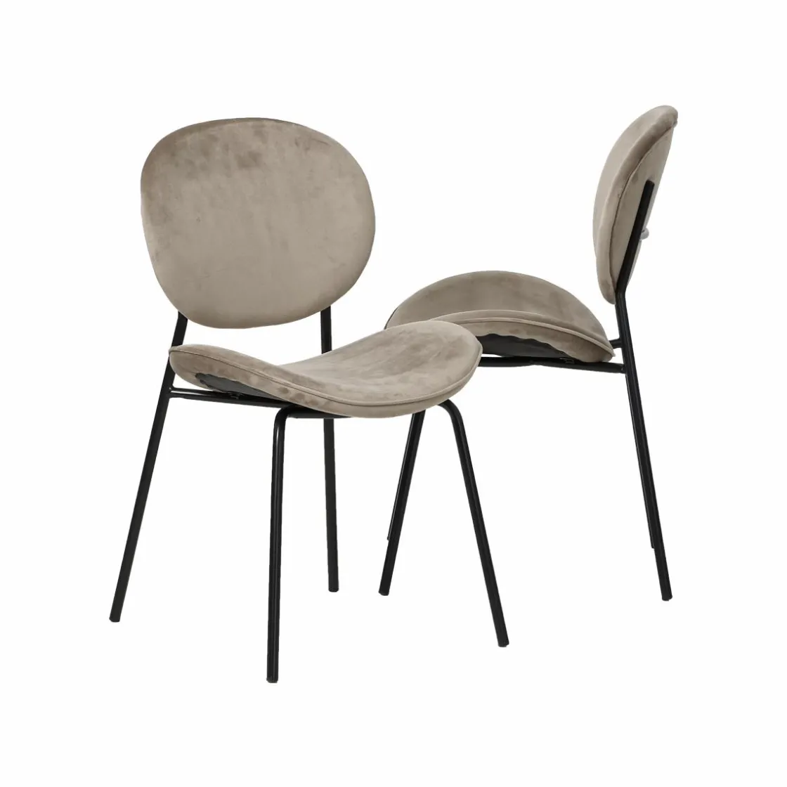 Made in Meubles Chaise<Chaise en velours marron glacé Sohane (lot de 2)