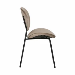 Made in Meubles Chaise<Chaise en velours marron glacé Sohane (lot de 2)