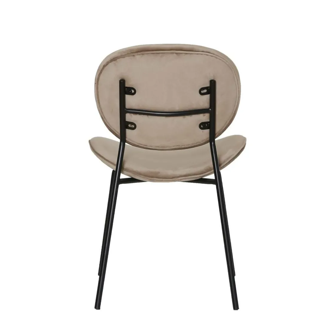 Made in Meubles Chaise<Chaise en velours marron glacé Sohane (lot de 2)