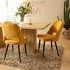 Made in Meubles Chaise<Chaise en velours moutarde Rumba (lot de 2)