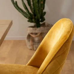 Made in Meubles Chaise<Chaise en velours moutarde Rumba (lot de 2)