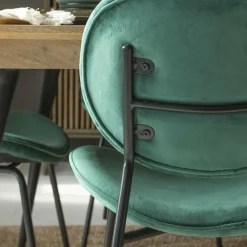 Made in Meubles Chaise<Chaise en velours vert émeraude Sohane (lot de 2)