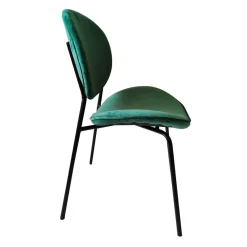 Made in Meubles Chaise<Chaise en velours vert émeraude Sohane (lot de 2)