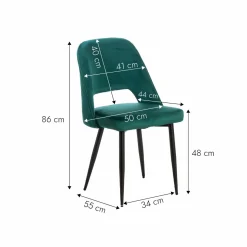 Made in Meubles Chaise<Chaise en velours vert Rumba (lot de 2)