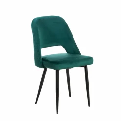 Made in Meubles Chaise<Chaise en velours vert Rumba (lot de 2)