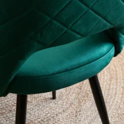 Made in Meubles Chaise<Chaise en velours vert Rumba (lot de 2)